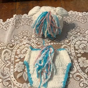 🔥OOAK🔥NWOT Baby Outfit Newborn Costume horse hand-crochet photo boy girl gift